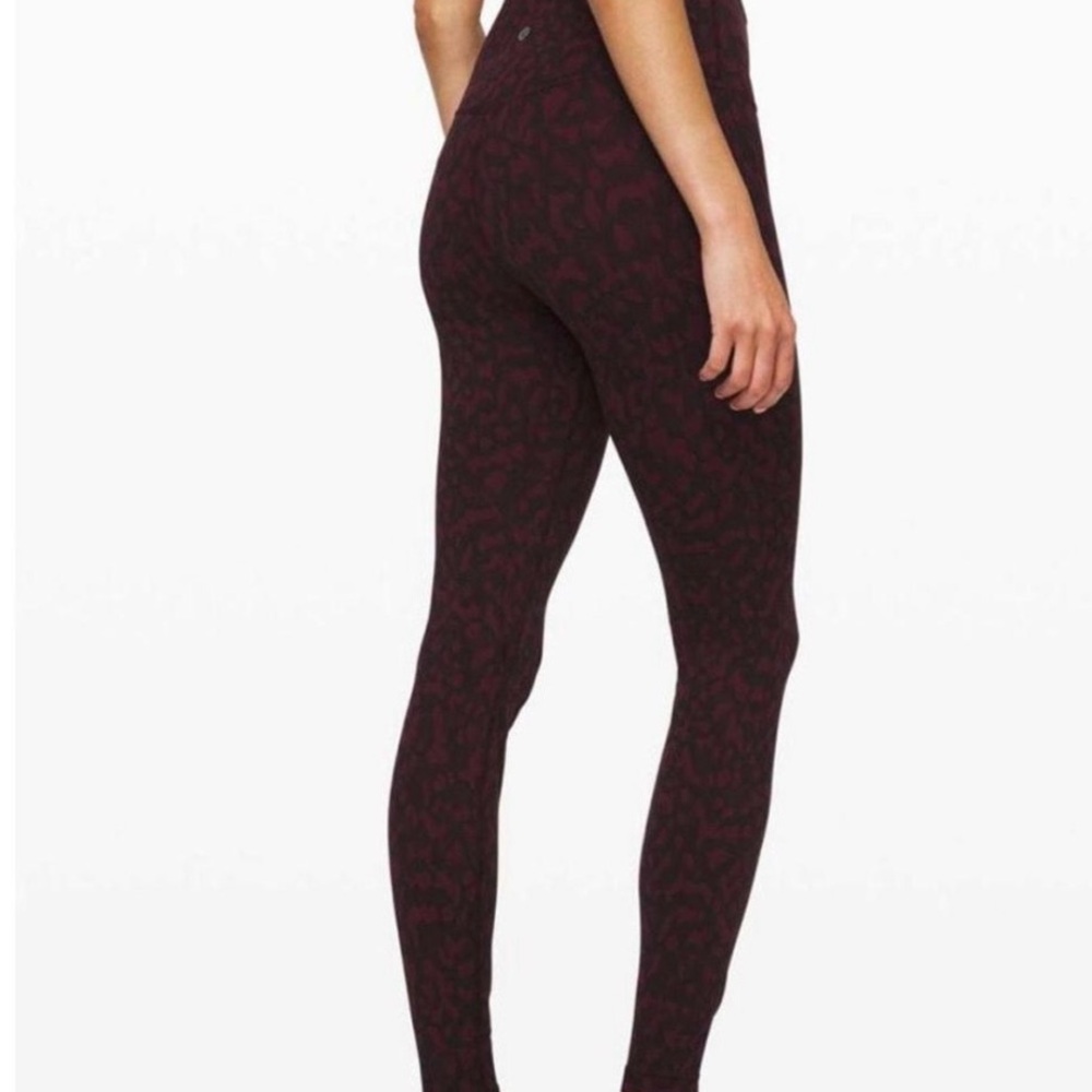 Lululemon Athletica Dark Red Patterned Leggings